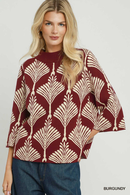 Abstract Print Pullover Sweater