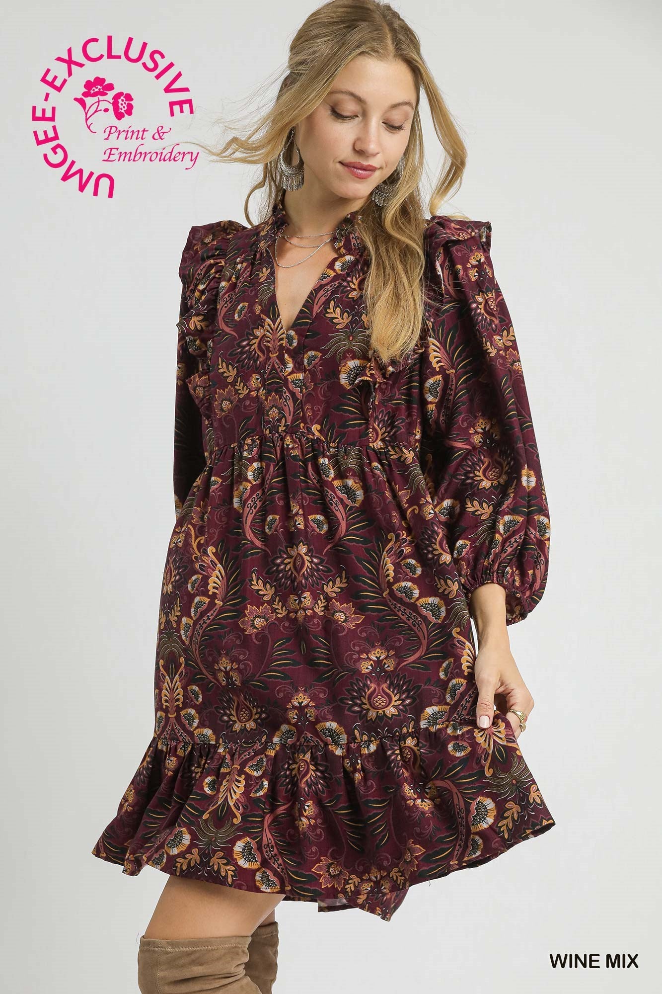 Fall Floral A-line Dress