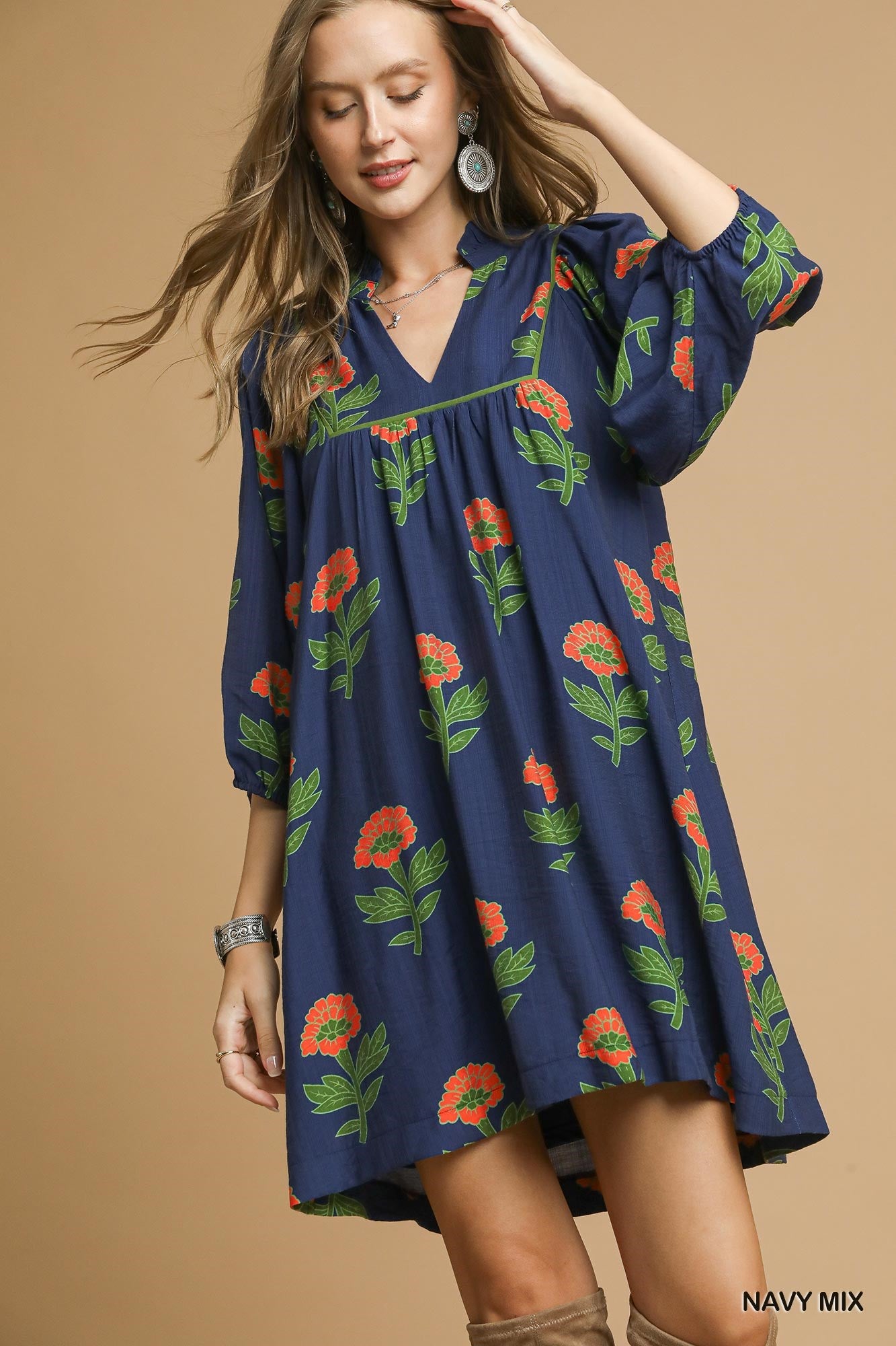 Floral Print Babydoll Dress