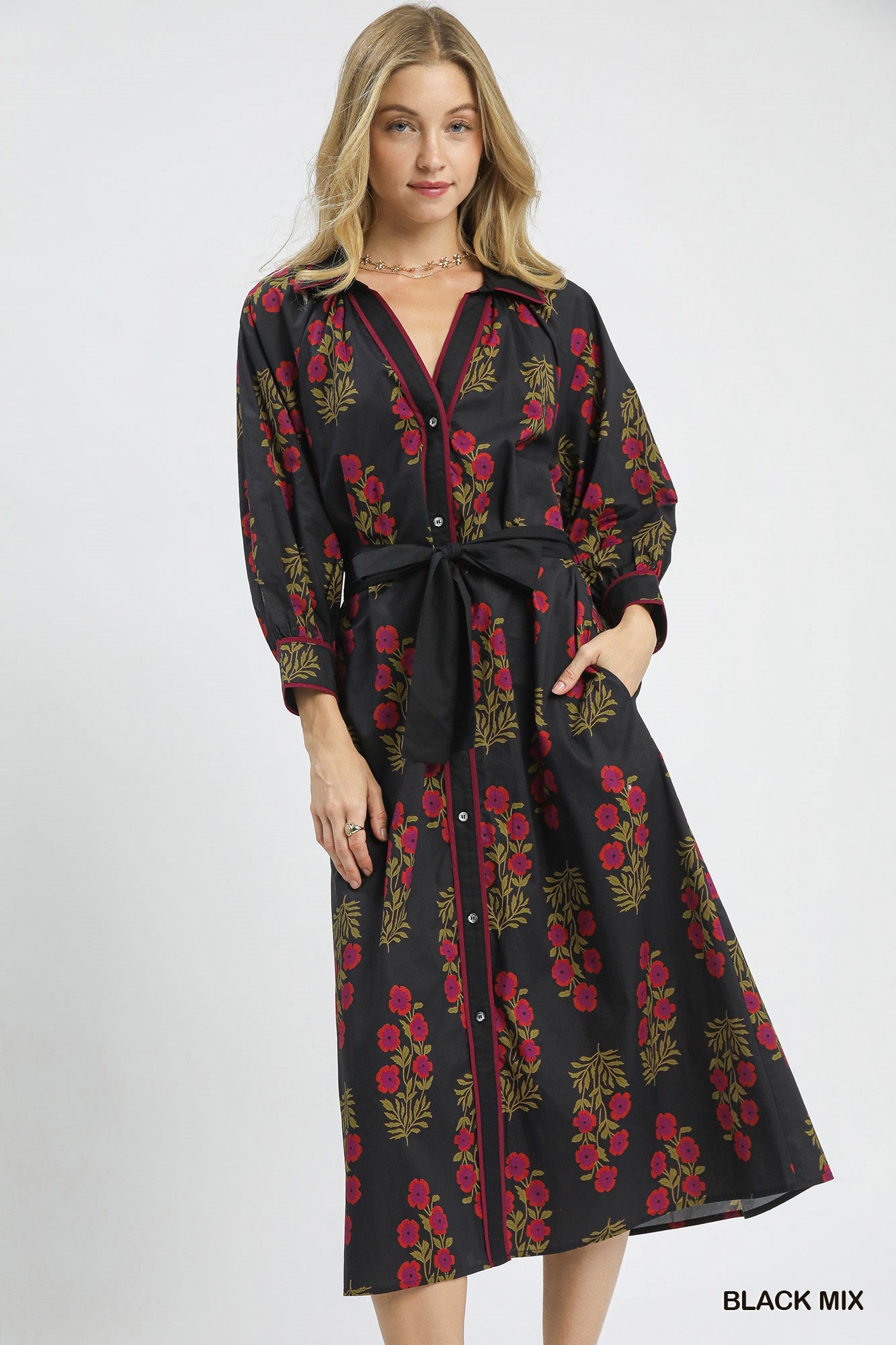 Balloon Sleeve Maxi Dress