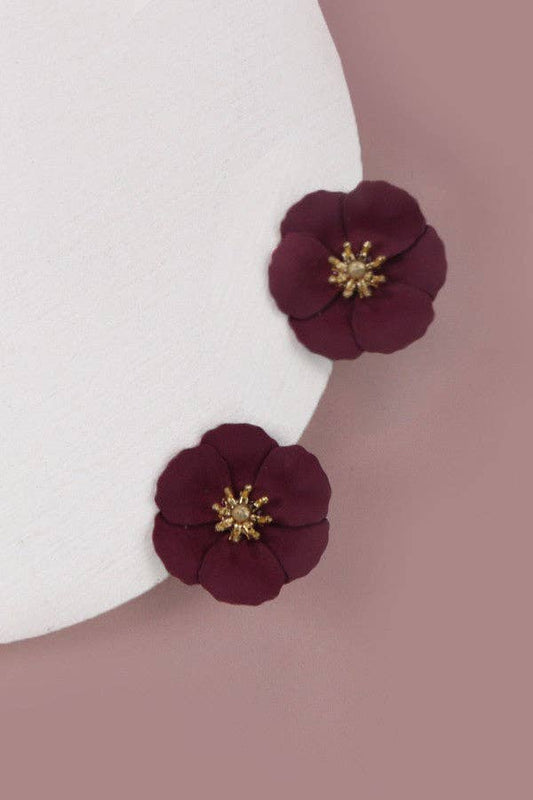 MATTE SOFT FLOWER STUD EARRING