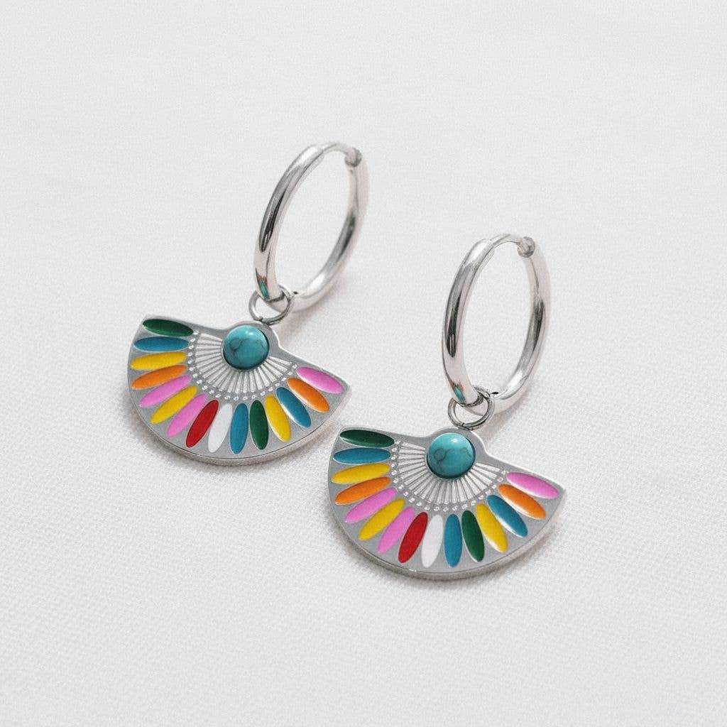 Emerald Fan Drop Earrings