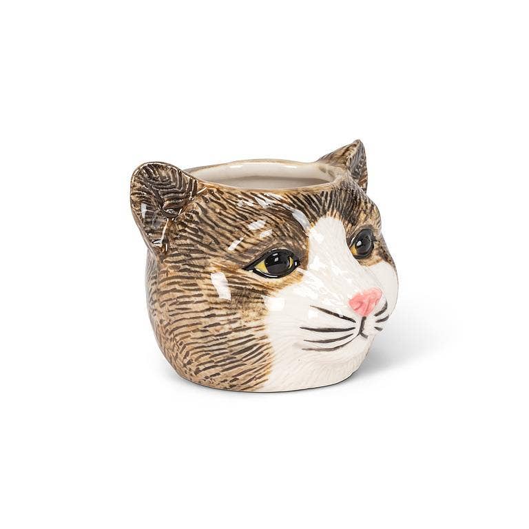 Small Tabby Cat Planter-2.5"H