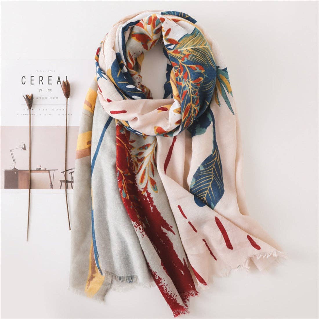 Floral Plant Pattern Summer Scarf