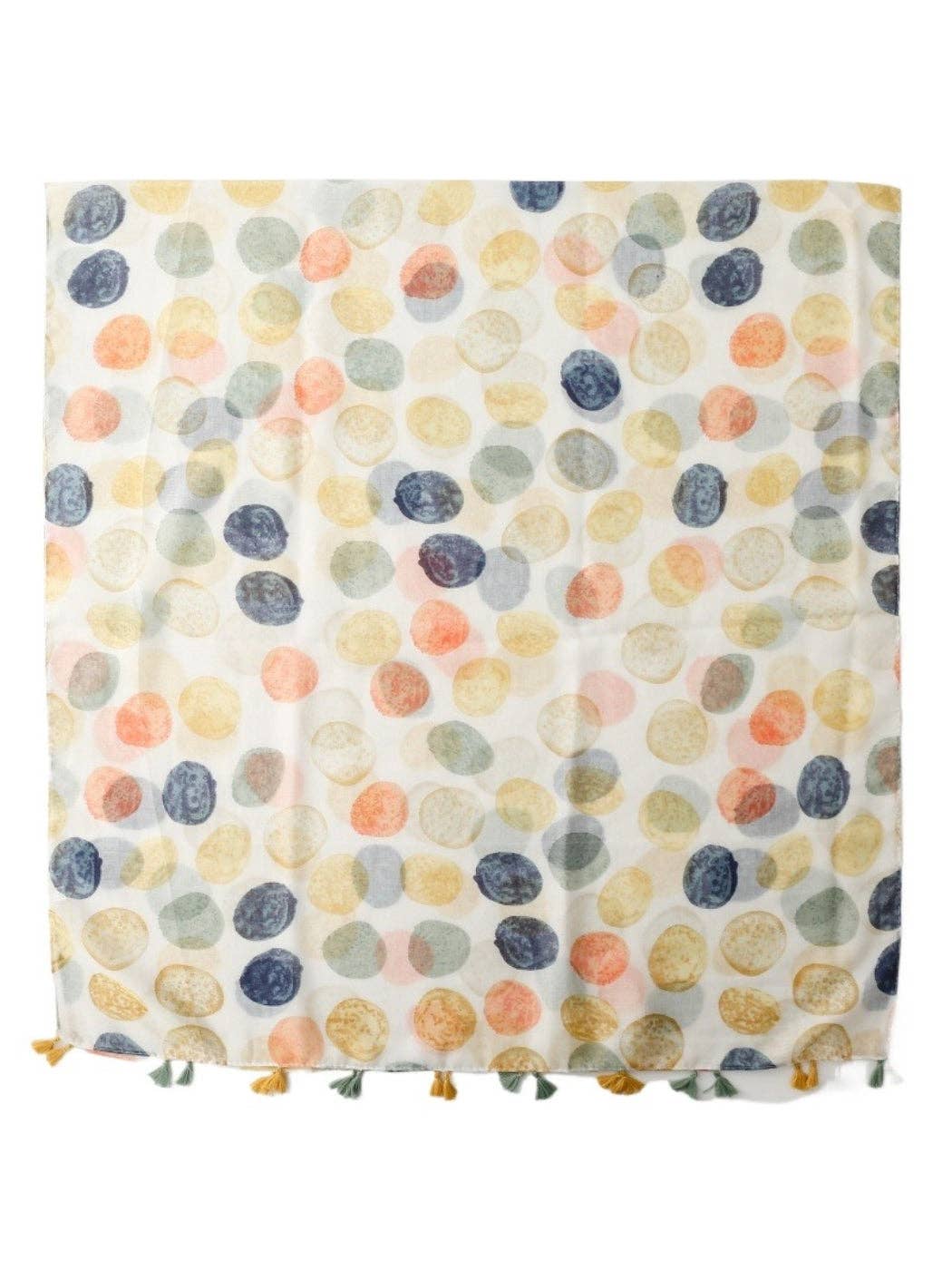 Watercolor Dot Tassel Scarf