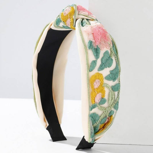 FLORAL COTTAGECORE  EMBROIDERY HAIR BAND HEADBAND