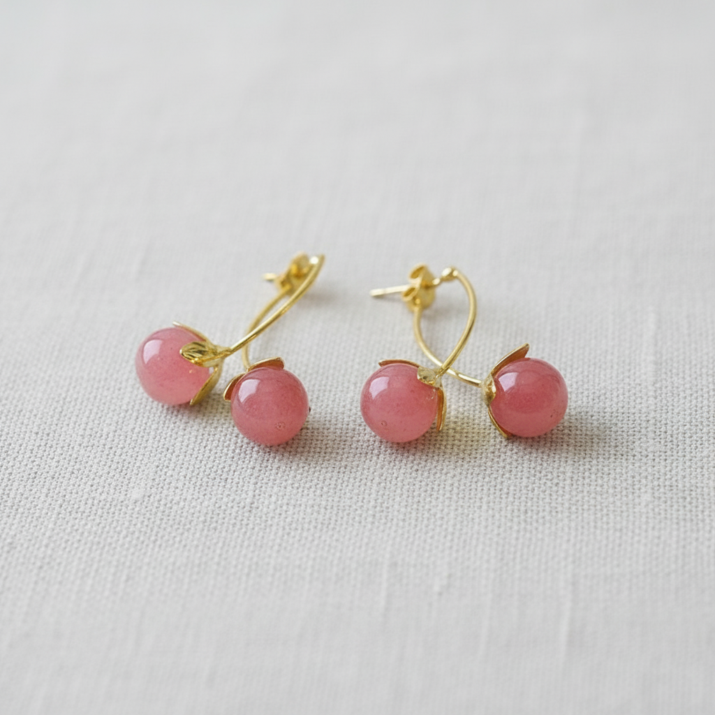 Pink Tomato Drop Earrings