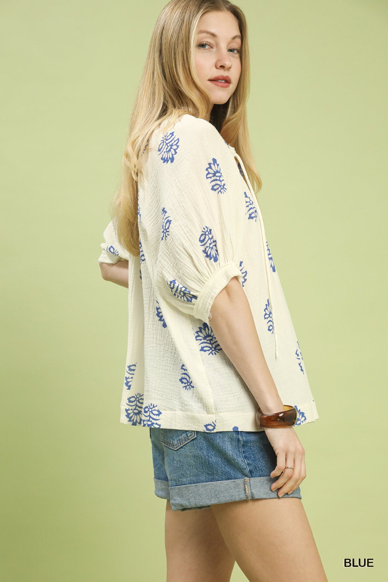Floral Print Gauze Top