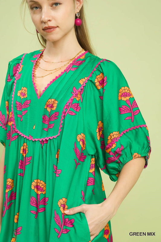 Floral Print Midi Dress