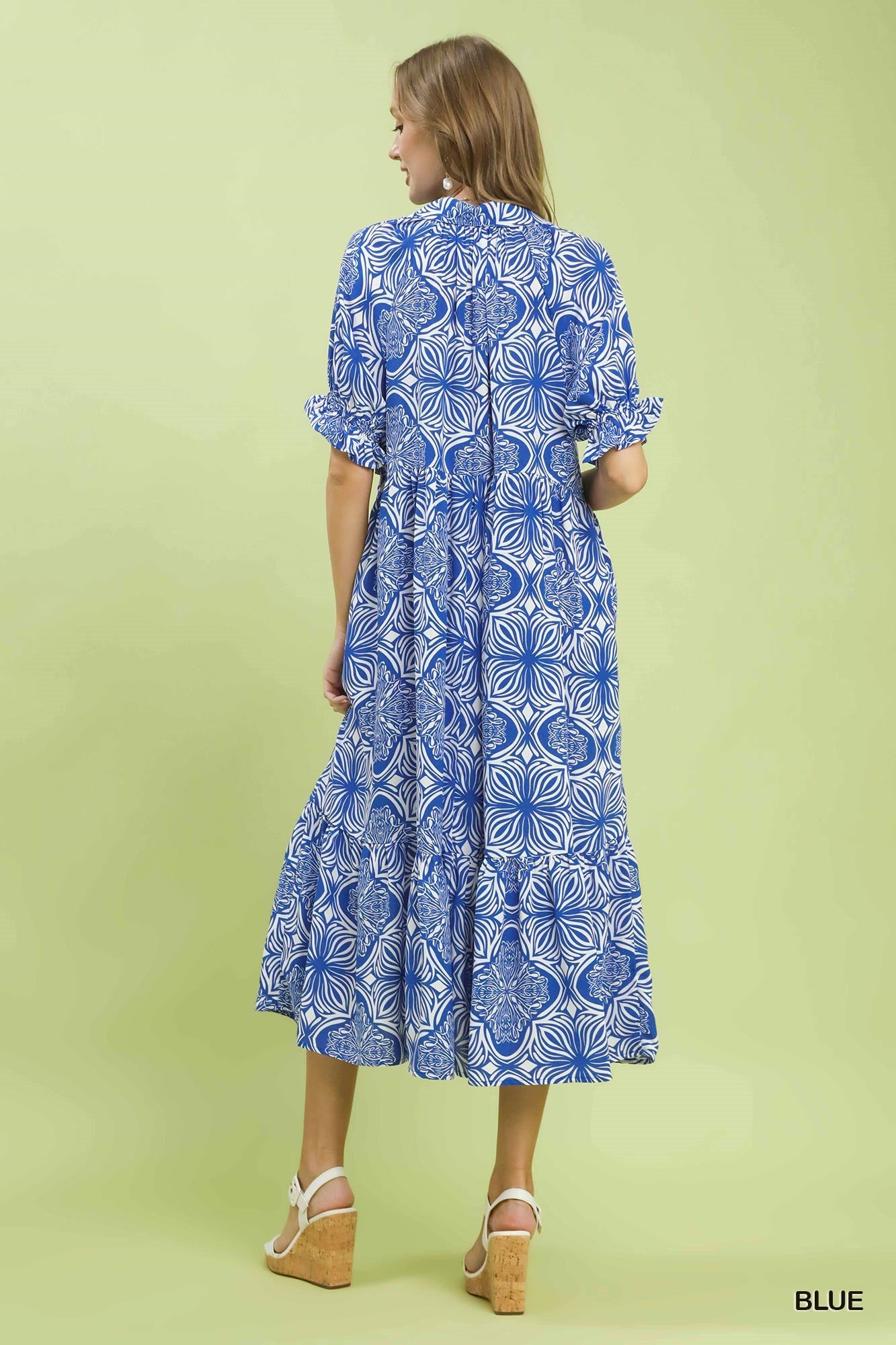 Abstract Print Midi Dress
