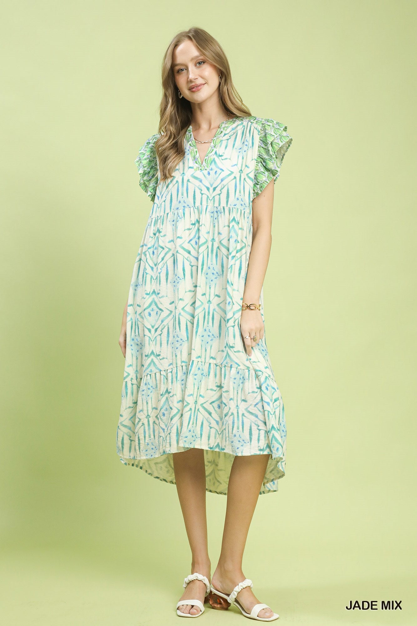 Geo Print Midi Dress