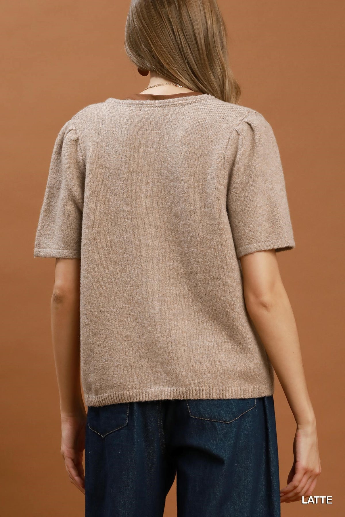 Knit Short Sleeve Button Down Cardigan
