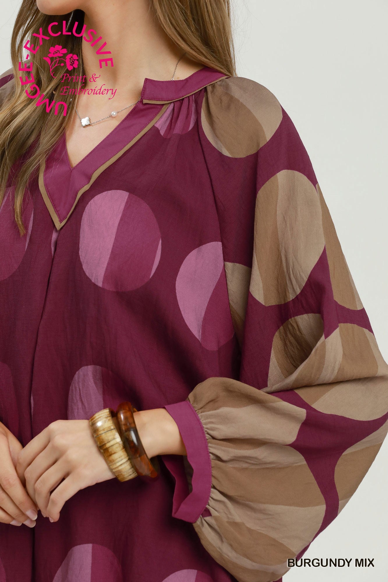 Polka Dot Long Sleeve Blouse