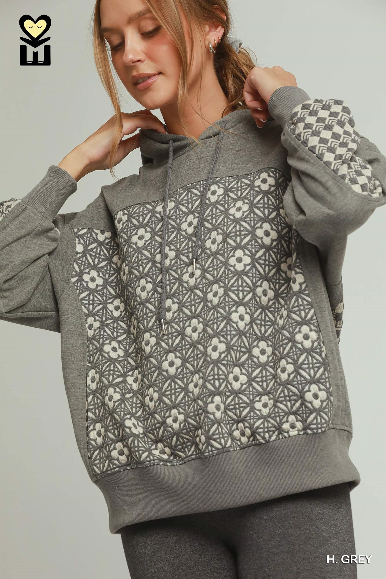 Jacquard Mixed Hoodie
