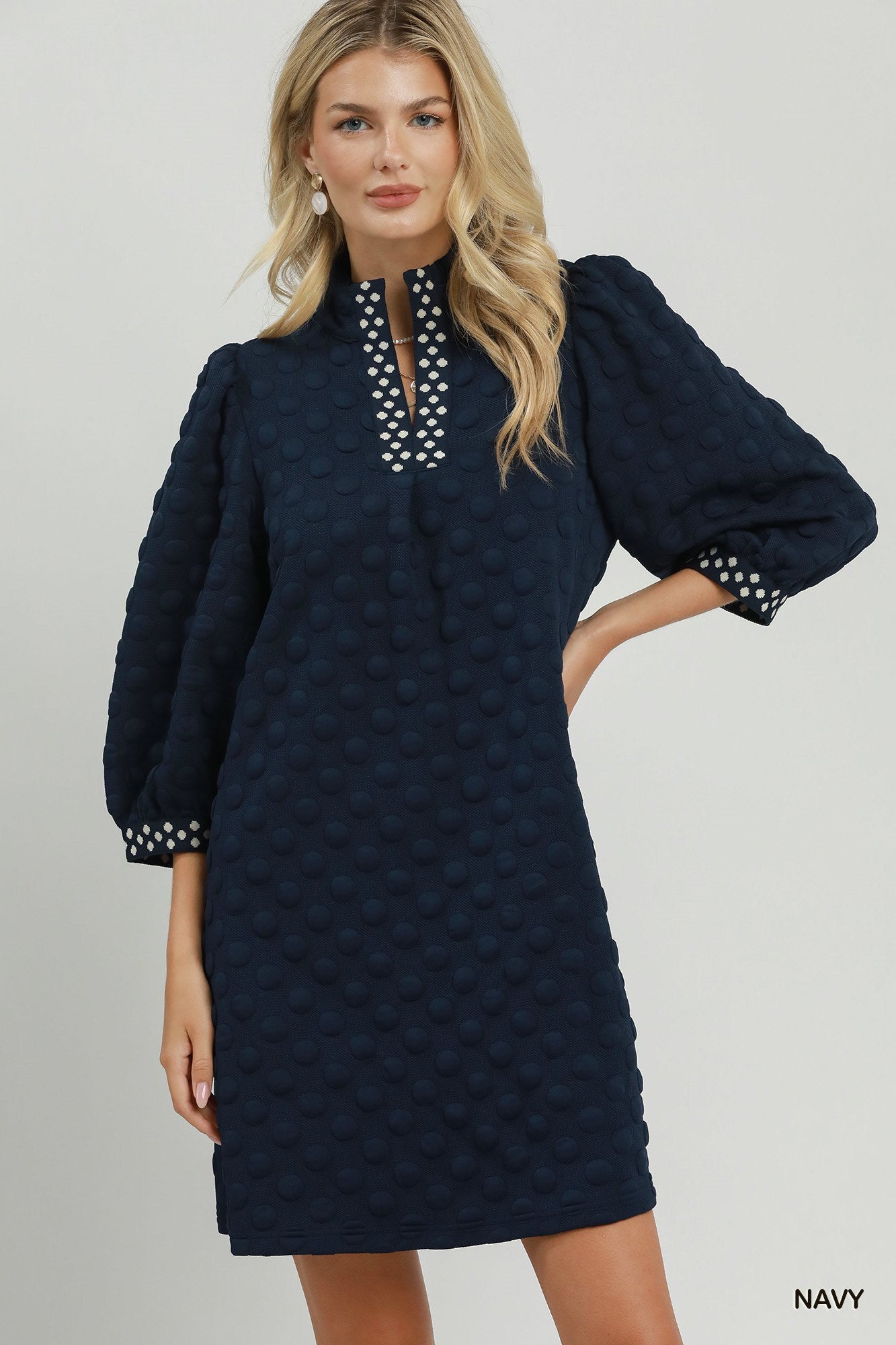 Jacquard Swiss Dot Shift Dress