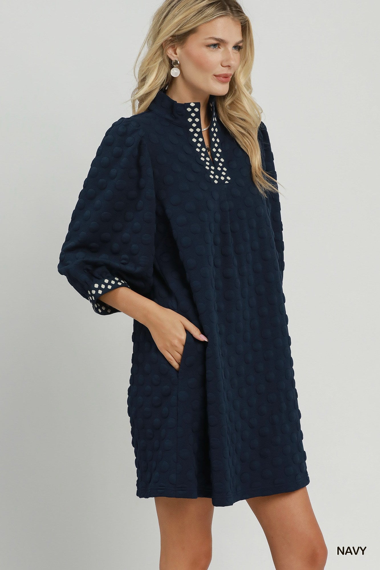 Jacquard Swiss Dot Shift Dress