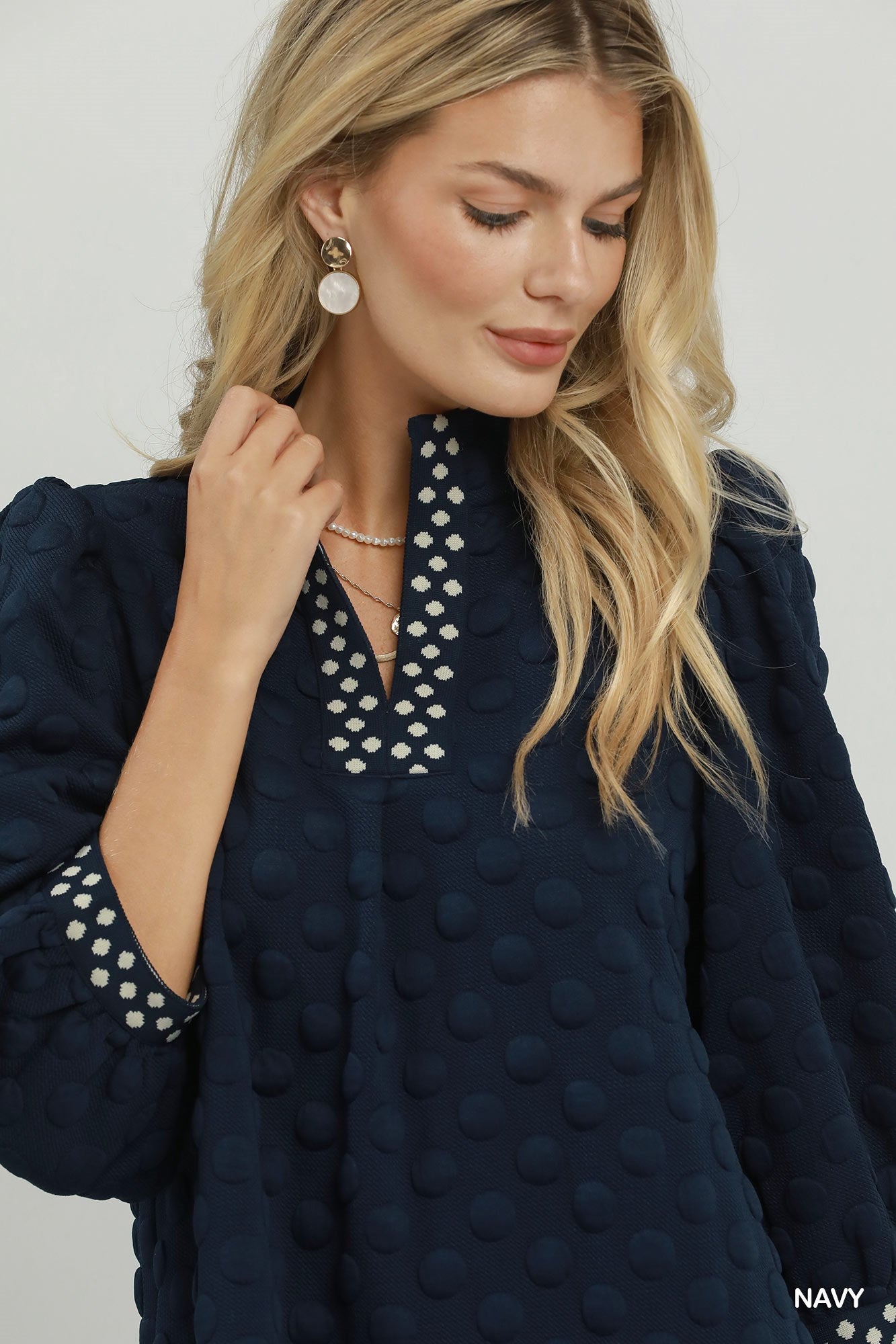 Jacquard Swiss Dot Shift Dress