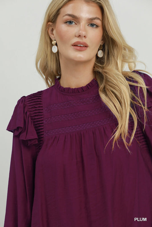Lace Detail Long Sleeve Blouse