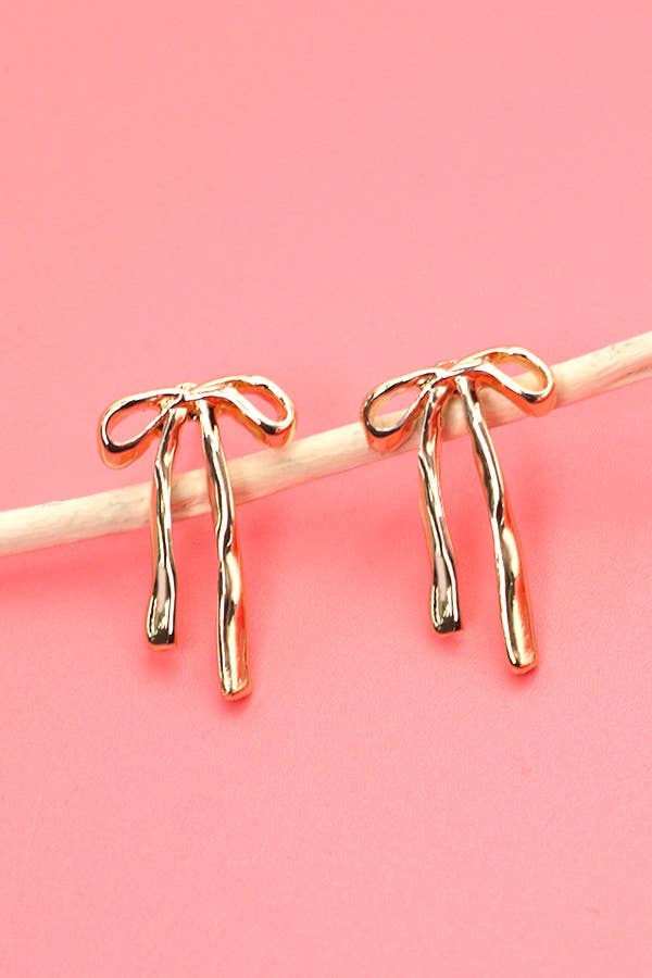 AUTHENTIC LONG BOW RIBBON STUD EARRINGS