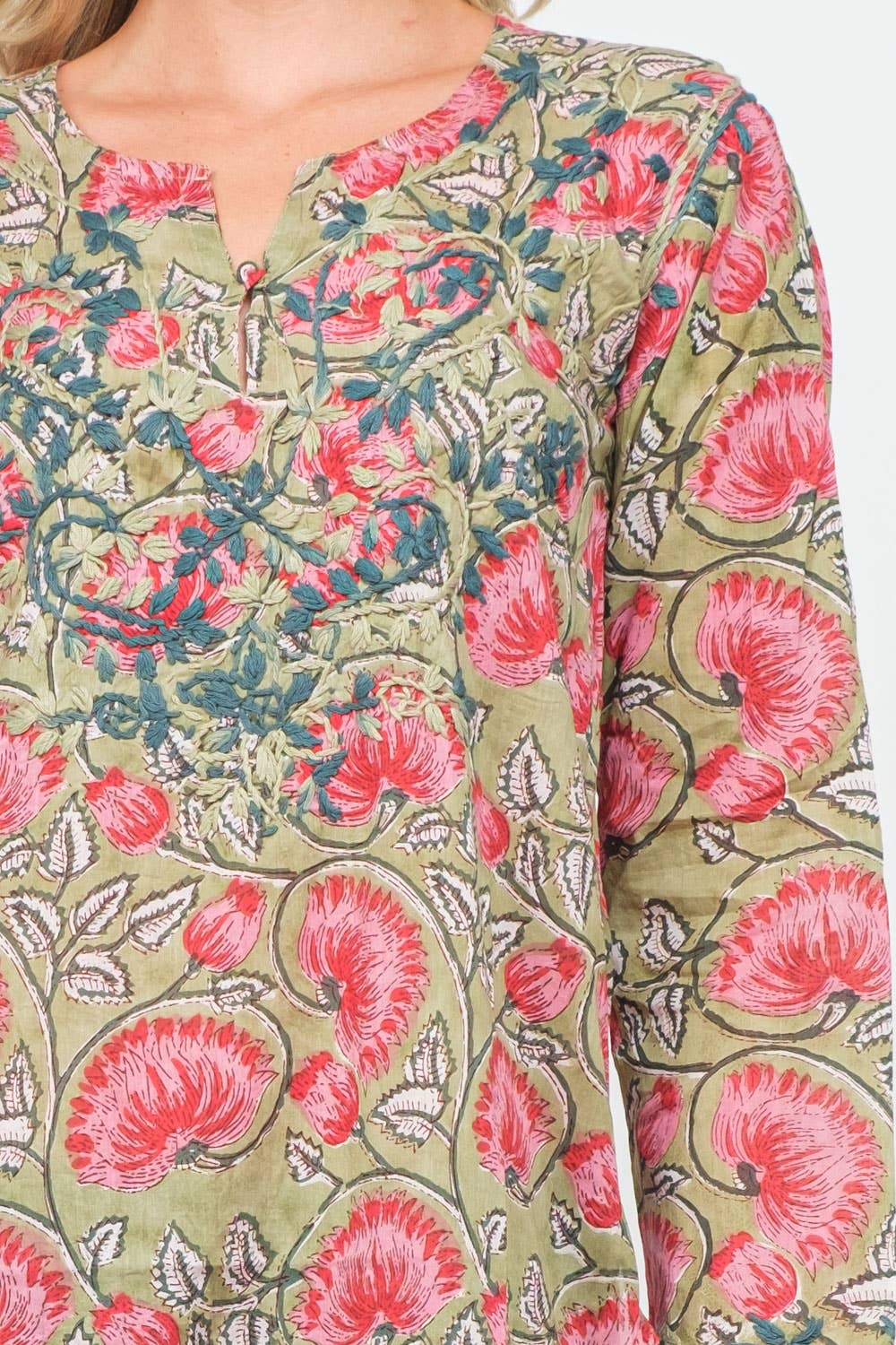 Caliana Printed Embroidered Tunic
