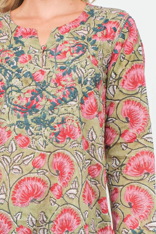 Caliana Printed Embroidered Tunic