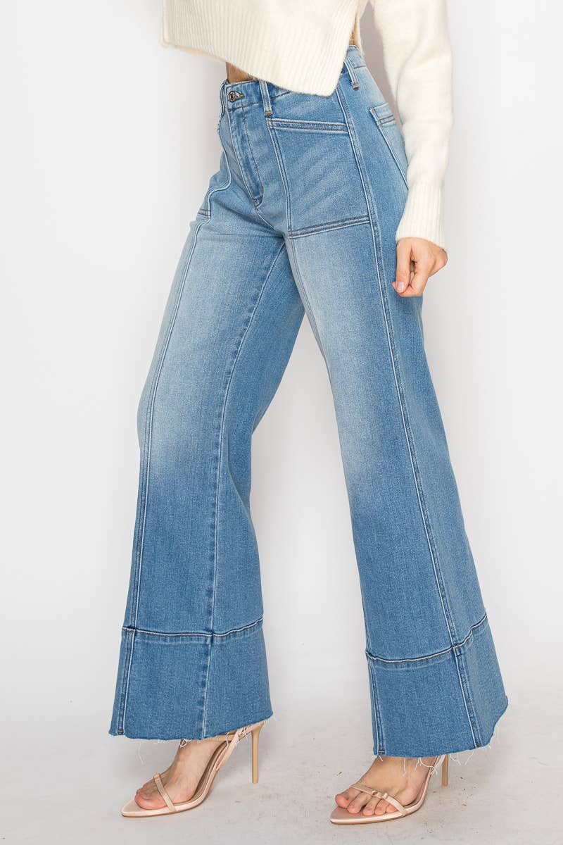 Tummy Control Slim Palazzo Jeans