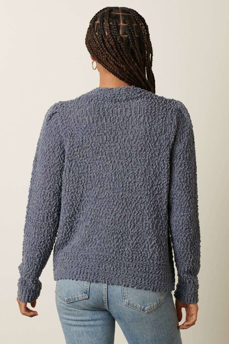 POPCORN SWEATER KNIT CARDIGAN
