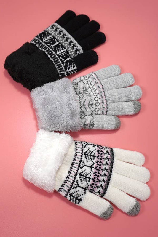 AZTEC DOUBLE PILE TOUCH SCREEN WINTER GLOVES