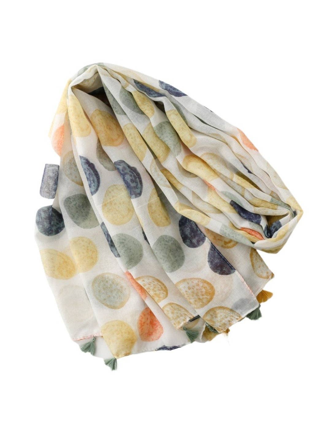 Watercolor Dot Tassel Scarf