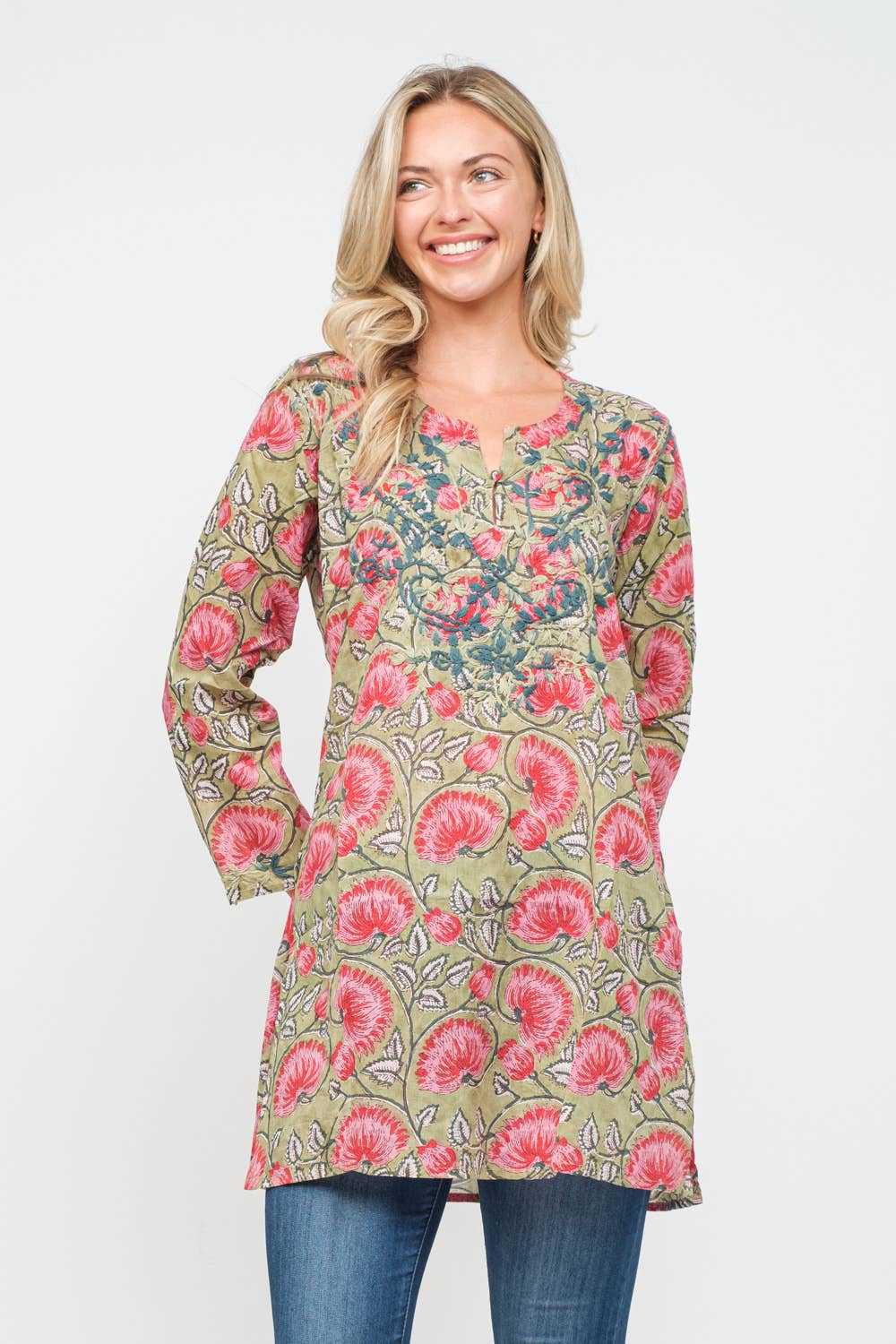 Caliana Printed Embroidered Tunic