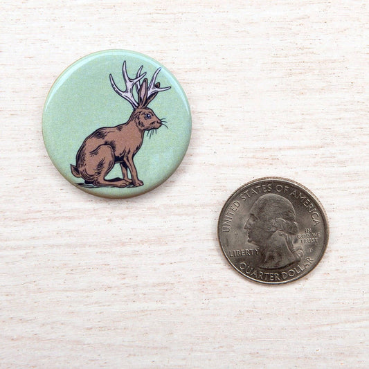 Jackalope Button Pin