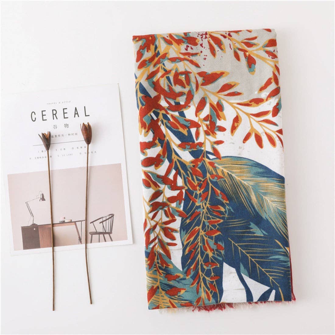 Floral Plant Pattern Summer Scarf