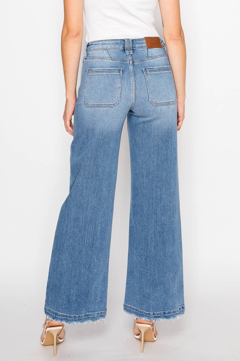 ECO FRIENDLY FABRIC  HIGH RISE SLIM PALAZZO JEANS