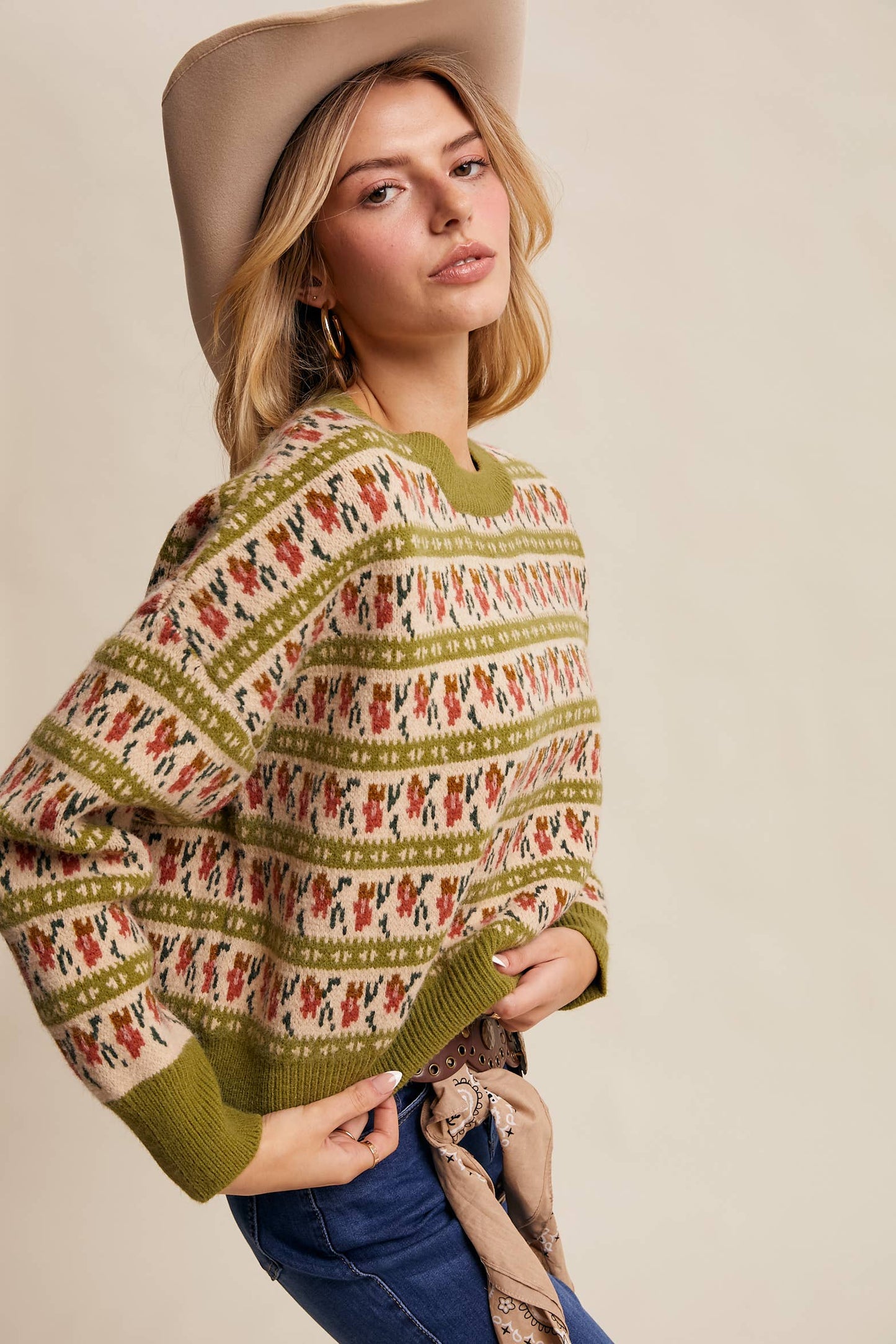 Jacquard Knit Sweater