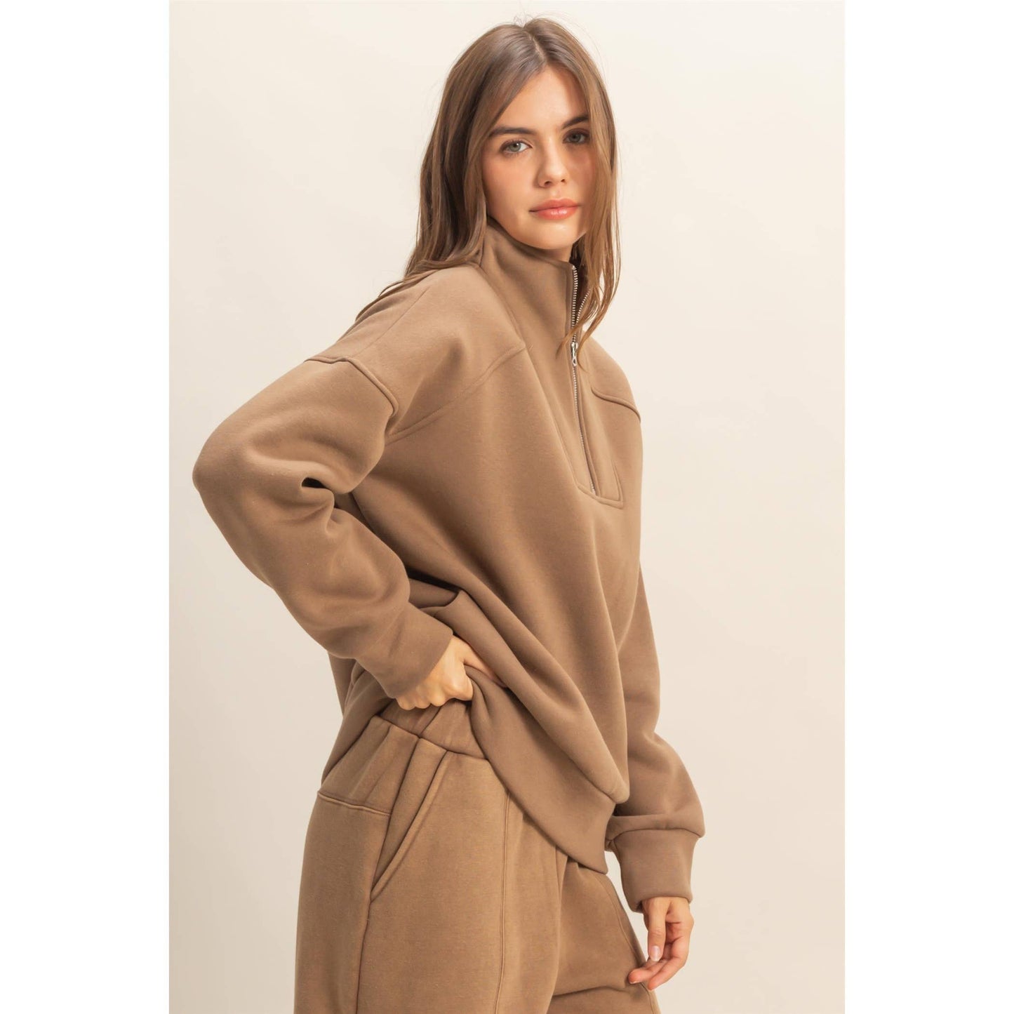 Garment Wash Quarter Zip Pullover