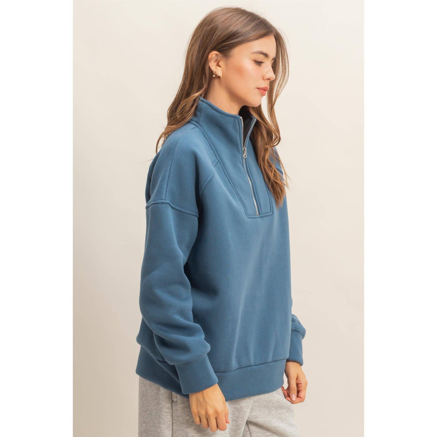 Garment Wash Quarter Zip Pullover