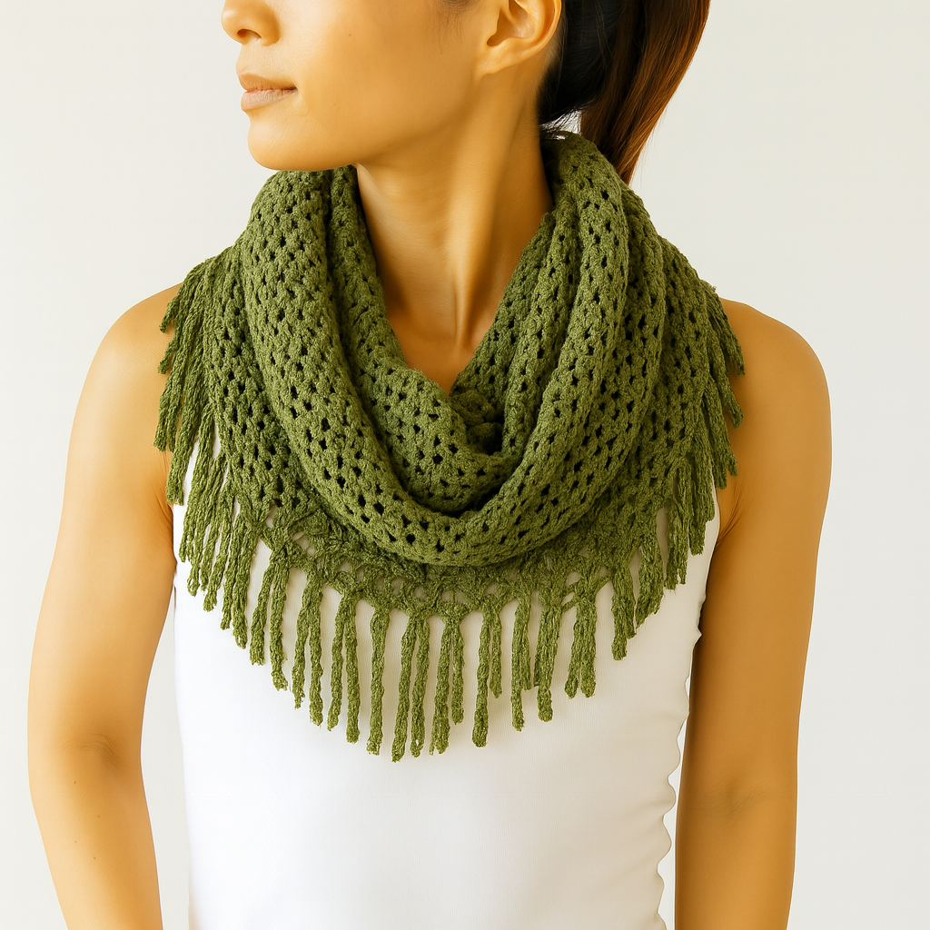 Tube-Style Scarf with Fringe