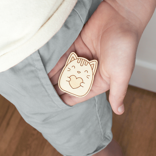 Wooden Pocket Hug, Axolotl. Thinking of You Gift