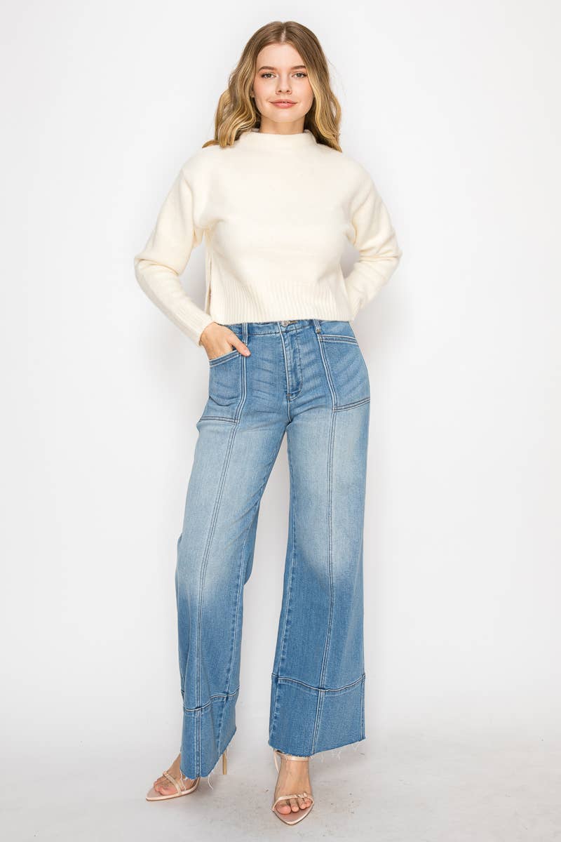 Tummy Control Slim Palazzo Jeans