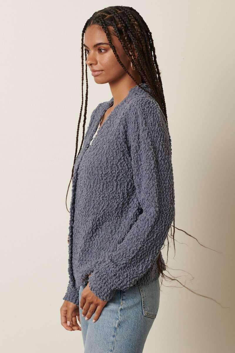 POPCORN SWEATER KNIT CARDIGAN