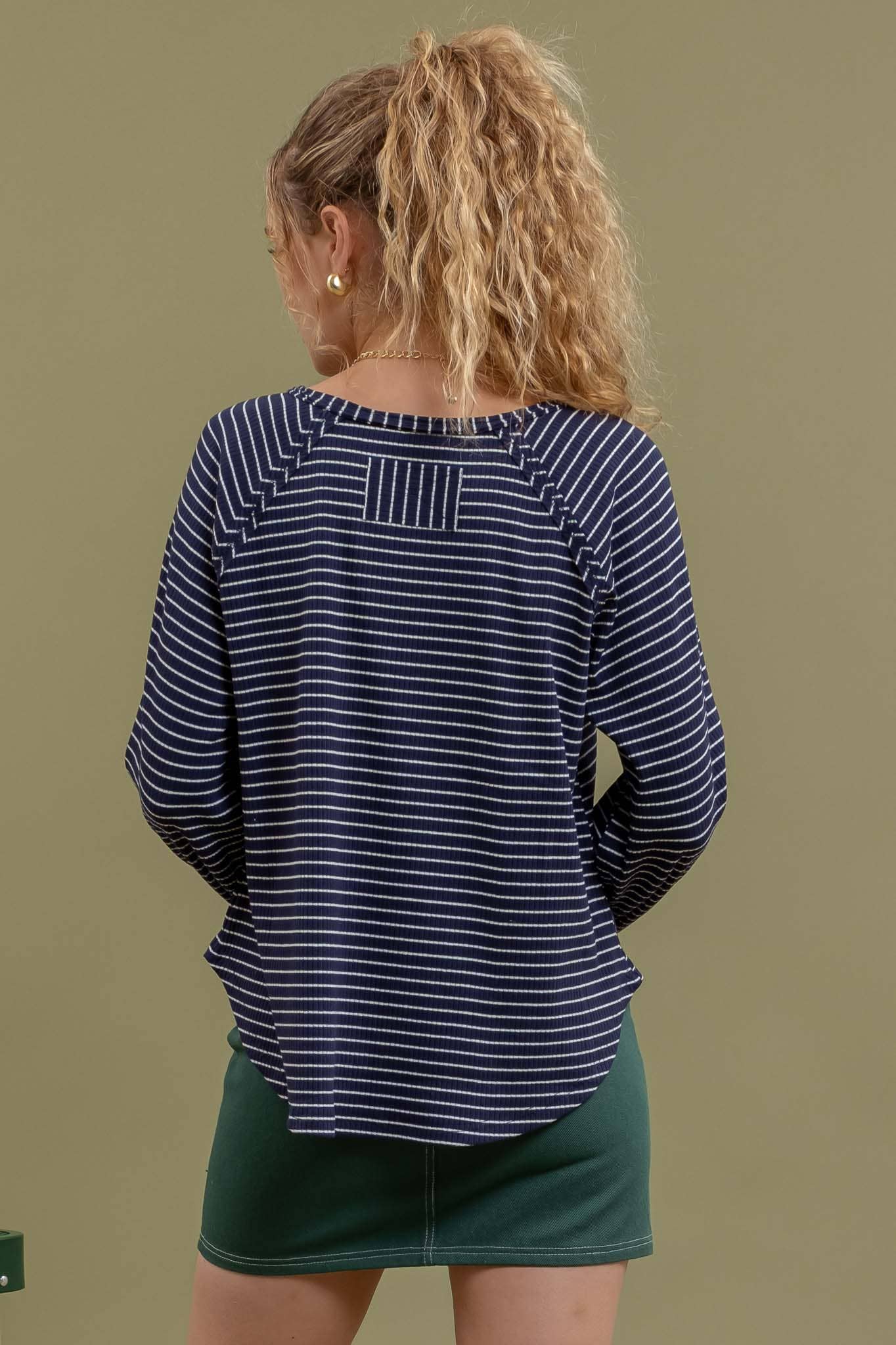 Striped Raglan Sleeve Top