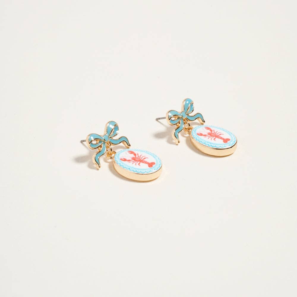 Lobster Enamel Earrings