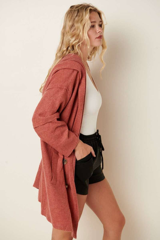 Hooded Double Breast Lightweight Jacket