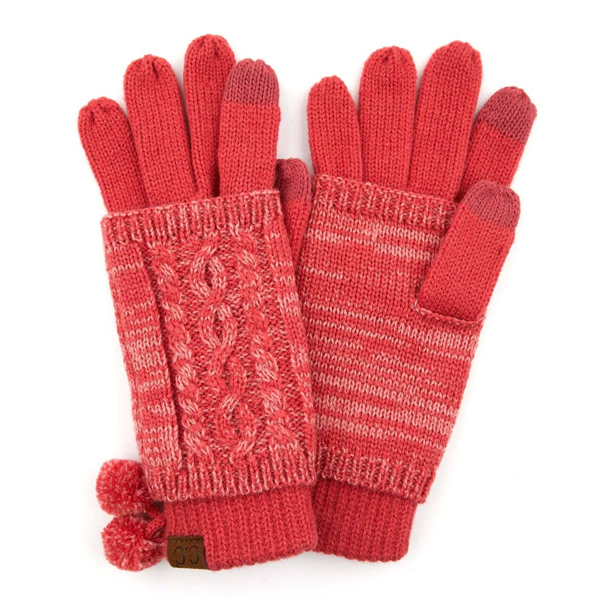 CC Women's Touchscreen Glove w/ Cuff & Pom