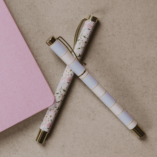Floral Metal Pen Set
