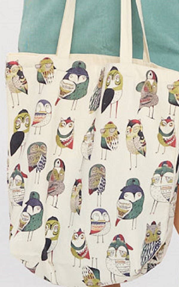 COLORFUL OWL PRINT TOTE BAGS
