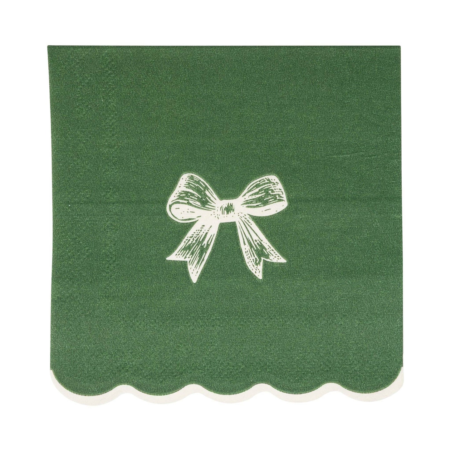 Gold/Green Bow Cocktail Napkin