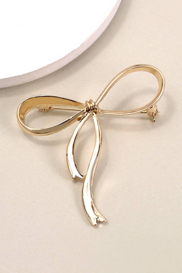 CLASSIC BOW RIBBON BROOCH PIN