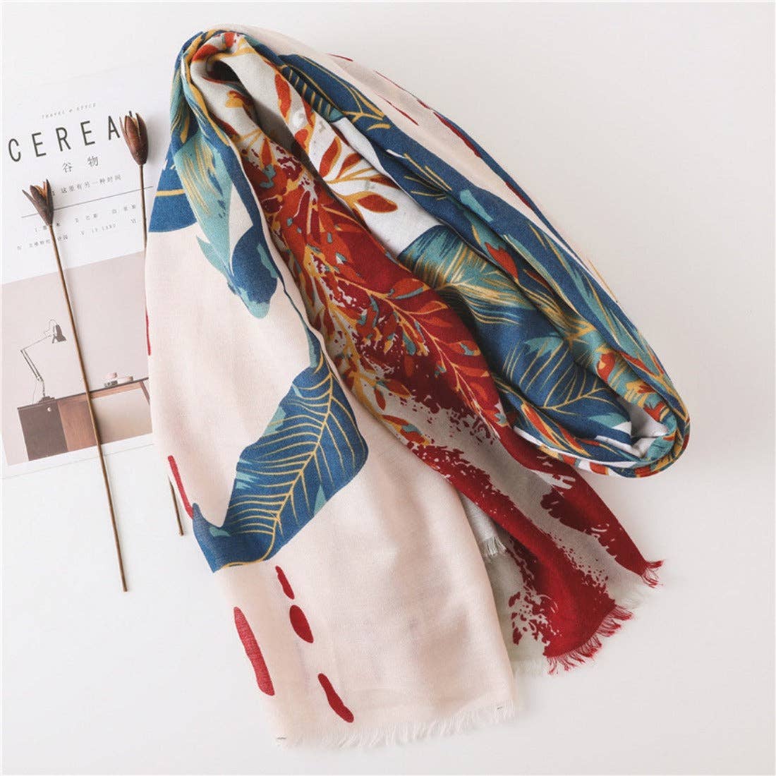 Floral Plant Pattern Summer Scarf