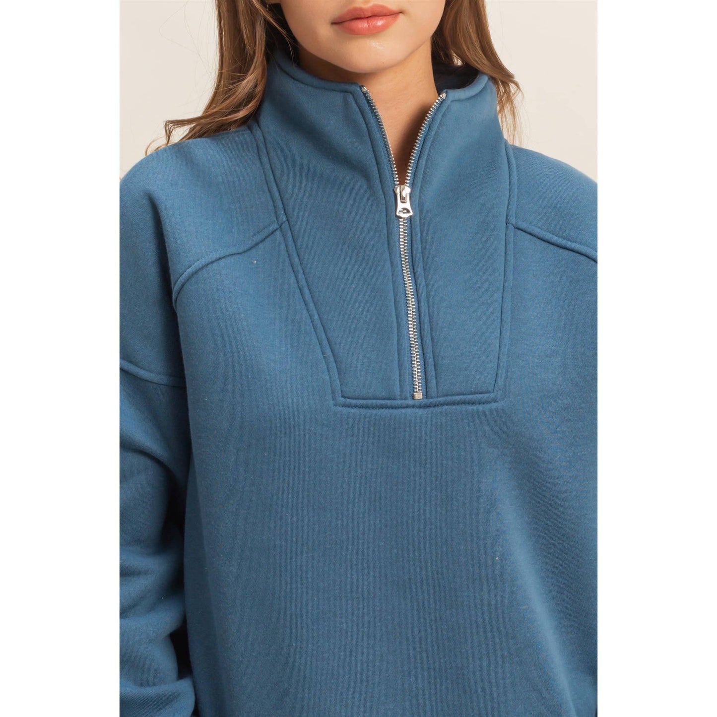 Garment Wash Quarter Zip Pullover